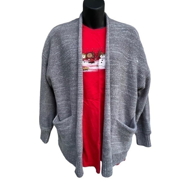 Urban Outfitters Colie Open Front Cardigan Heather Gray Knit Sweater Women’s XS - Picture 2 of 11